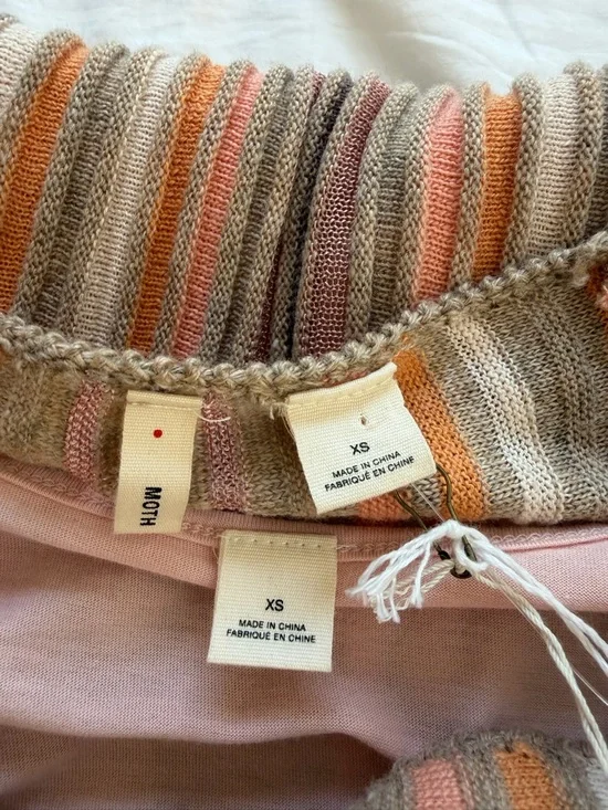 NEW Anthropologie MOTH Nora striped swing cut sweater Alpaca dress, Size XS - Picture 7 of 11